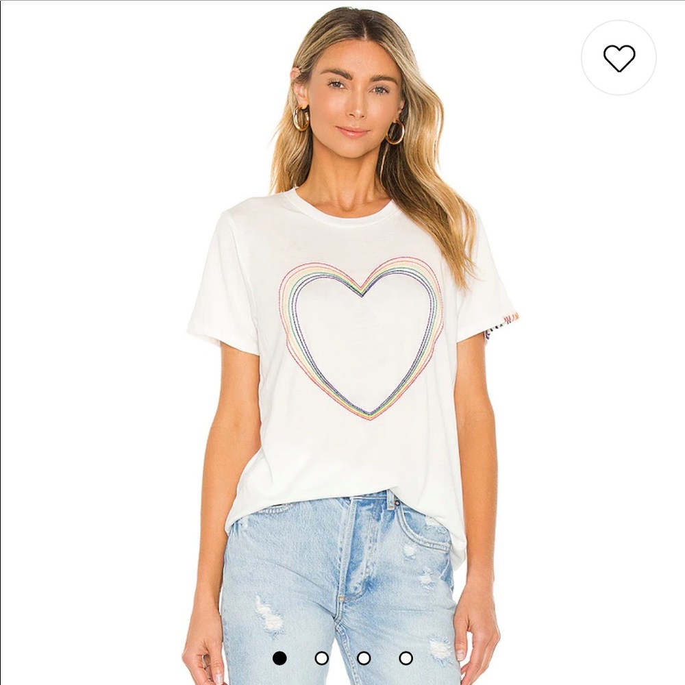 Wolf Rainbow Heart Tee in Milk